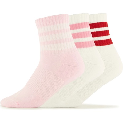 adidas Мъжки спортни чорапи adidas 3-Stripes Essential Concept Mid 3-Pack Sports socks - White / Clear Pink / Active Maroon - размер 43-45 (EU) (207-1481-0514)