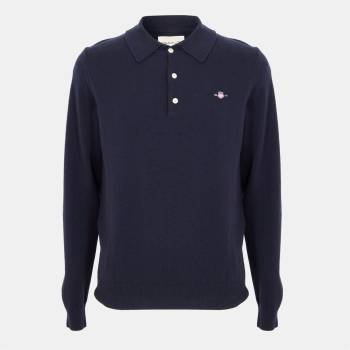 Gant Блуза с яка Gant Men's Superfine Lambswool Long Sleeve Polo Shirt - Navy