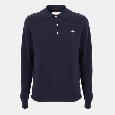 Gant Блуза с яка Gant Men's Superfine Lambswool Long Sleeve Polo Shirt - Navy