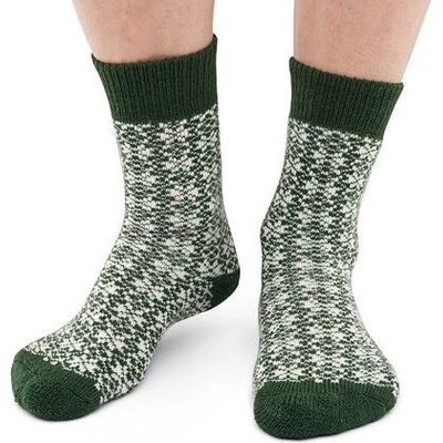 Vlnka Vánoční ponožky Merino zelená