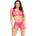 Leg Avenue Lace Bra Top and Panty with Garters 86148 Magenta