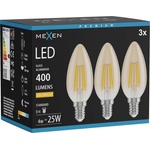 Mexen Vintis 3x LED нажежаем филтър E14, C35, 4W, Топла - 2200K, 400 lm, кехлибар (L154-E14-0422-50x03)
