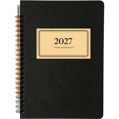 Retro A5 týdenní 2027 řádkový vínový