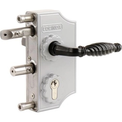LOCINOX LAKY ZILV - komplet zámkové krabice pro profil 50 až 60 mm, pro křídlové branky, stříbrný LAKY5050F2L_ZILV