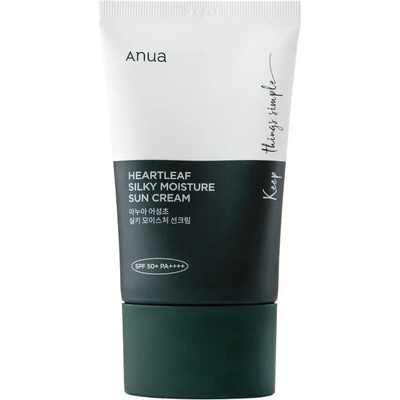 Anua Heartleaf Silky Moisture Sun Cream SPF50+ PA++++ - Успокояващ слънцезащитен крем 50мл