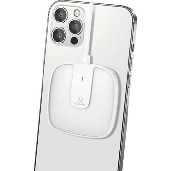 USAMS Зарядно устройство Usams US-CD153 Wireless, MagSafe, 15W, Quick Charge, Бял (CD153DZ02) (CD153DZ02)