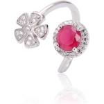 Silenti Jewelry Сребърен пръстен "Червено Щастие" - 6 - 52мм (16.6мм диам. )