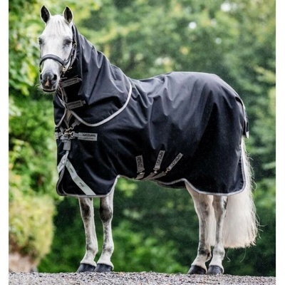 Horseware Výběhová deka Amigo Bravo 12 Plus Bundle 1200D s krkem black titanium grey & silver