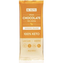 BeKeto KETO VEGAN ČOKOLÁDA 70% S MCT OLEJEM Pomeranč 80 g