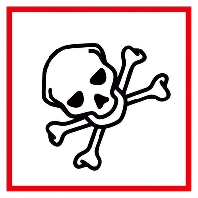 Walteco Symbol GHS 06 – TOXICKÉ 100x100mm, samolepka Množstvo: 1 ks , 20137