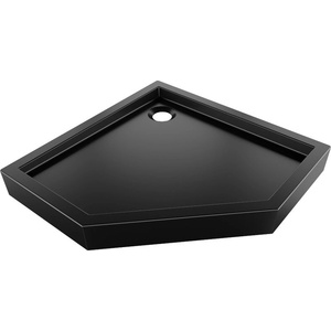 Mexen Flow+ петоъгълно душово корито 80 x 80 см, черен мат - 46P708080H (46P708080H)