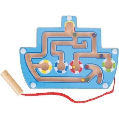Bigjigs Toys dřevěný magnetický labyrint modrá