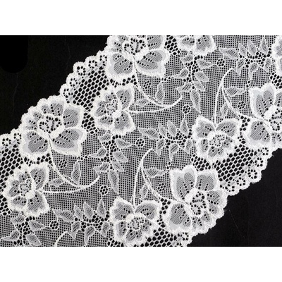 Elastická krajka / vsadka / běhoun šíře 18,5 cm Varianta: 1 bílá, Balení: 1 m 40166/103523/187325