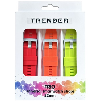 Trender Каишки Trender - Trio Silicone, 22 mm, 3 броя, червена/оранжева/зелена (TR-TRIO13)