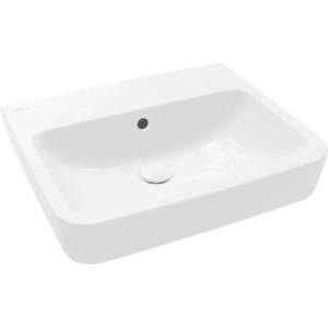 Villeroy & Boch O. novo - Умивалник 55x46 см, с преливник, без отвор за смесител, AntiBac, CeramicPlus, алпийско бяло 4A4157T2 (4A4157T2)