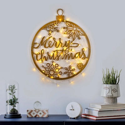 ASIR Kovová nástěnná dekorace MERRY CHRISTMAS s led osvětlením 66 cm