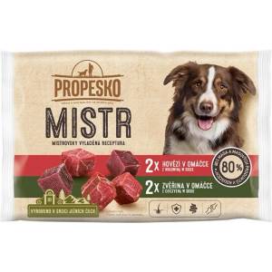 Propesko MISTR Dog Консерва говеждо/дивеч в сос 4 x 85 г