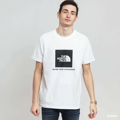 The North Face Raglan red Box Tee Tnf White