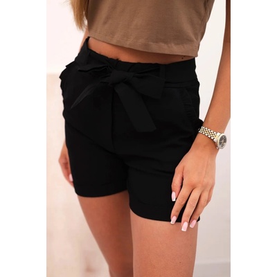 Kesi dámské šortky Leoa s mašlí a volánky černá
