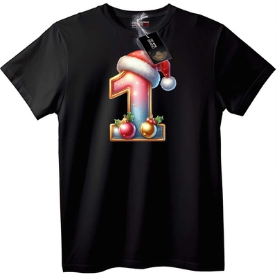NOONEBRAND Тениска Коледен Номер 1 - S, Black