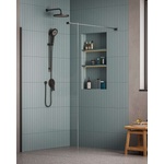 kielle Meara - Душ параван Walk-In 120x200 cm, черен мат/прозрачно стъкло 20726WI1204 (20726WI1204)