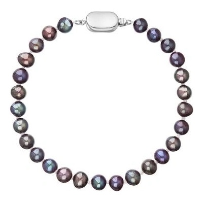 Pavona perlový náramek z říčních perel se zapínáním z bílého 14 karátového zlata 823001.3/9269B dk.peacock