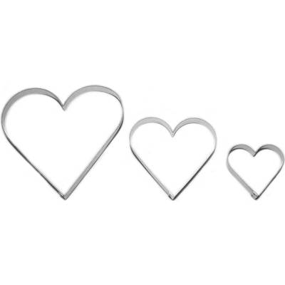 SMOLÍK SRDCE Sada 3 ks 729 118 × 111 mm velké hladké, pocínované – Zboží Mobilmania