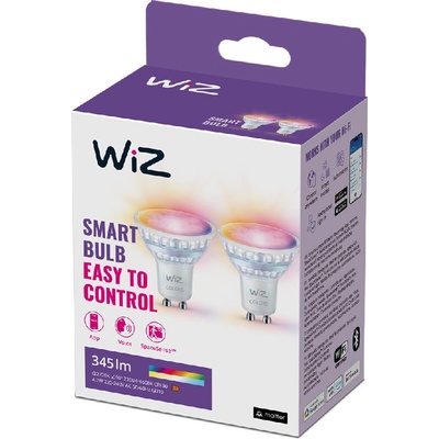 WiZ SET 2x LED skleněná žárovka GU10 PAR16 4,9W 50W 345lm 2700-6500K RGB IP20, stmívatelná – Hledejceny.cz