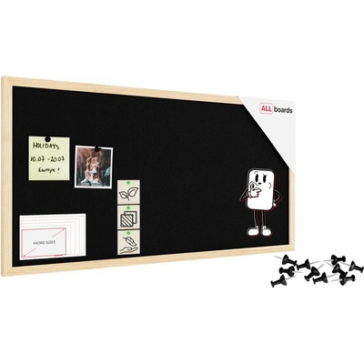 Allboards TFBLACK84BK Textilní tabule 80 × 40 cm