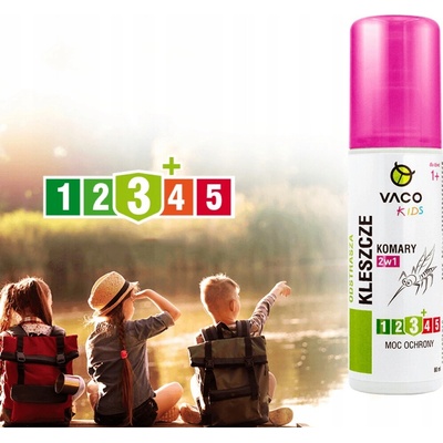 Vaco Kids Tekutina na kliešte komáre a detské muchy pump spray od 1 roka 80 ml