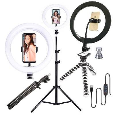 Prstencová lampa, kruhové světlo ring light 11" 280mm 24W 2x stativ (RG333)