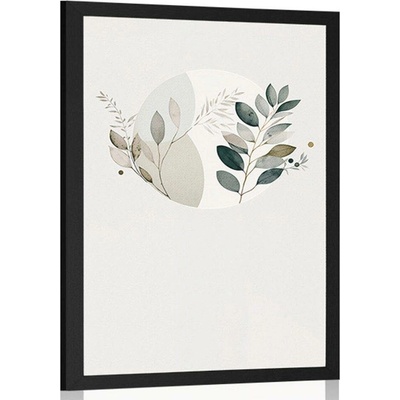 Plakát boho rostlinky v kruhu - 30x45 no frame