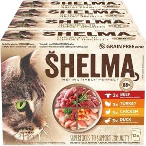 Shelma Cat Консерва 4 вида месо в сос 48 x 85 г