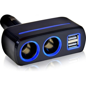 Моbilly разклонител за запалката на автомобила, 2X USB, 80W, осветени CL изходи (XXX)