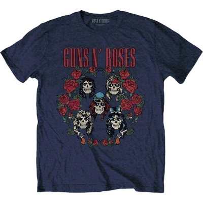 Guns N' Roses Skulls Wreath Navy Blue L Риза (GNRTS116MN03)