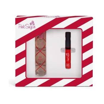 Pink Sugar Red Velvet подаръчен комплект: EDT 50 ml + гланц за устни 8, 5 ml за жени