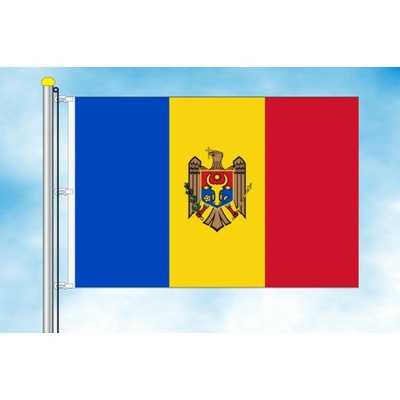 LIBEA, s.r.o. Vlajka Moldavska Rozměr: 30×45 cm, Uchycení: Karabiny na stožár