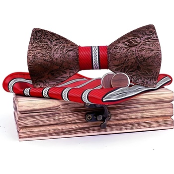 HARAHU Дървен папионка el-30891 - Червен kp30891 (el-30891)