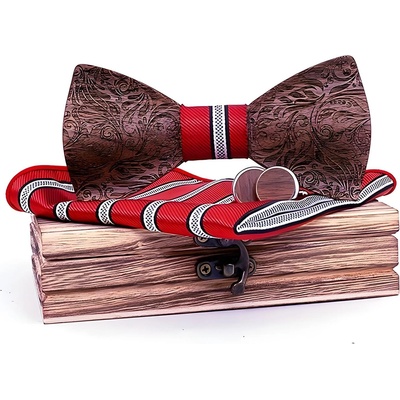 HARAHU Дървен папионка el-30891 - Червен kp30891 (el-30891)