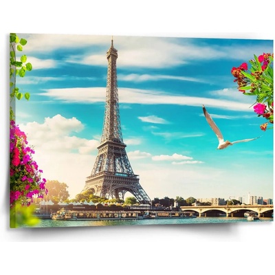 Sablio Obraz Paríž Eiffelova veža Mraky - 150x110 cm
