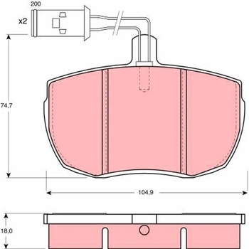 Sada brzdových platničiek kotúčovej brzdy TRW GDB779