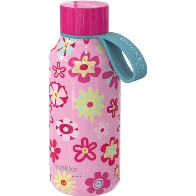 Quokka KIDS Nerezová fľaša termoska s pútkom FLOWERS 330 ml