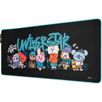 Grupo Erik Гейминг подложка за мишка Grupo Erik - BT21, XXL, мека, черна (MGGEL002)