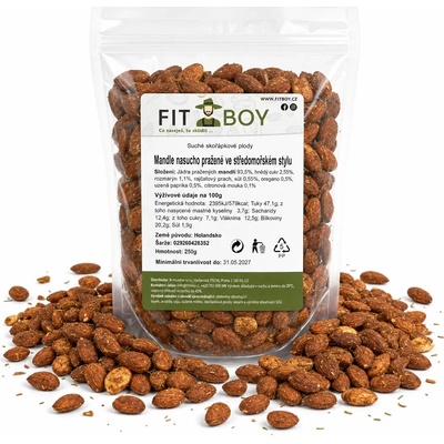FITBOY Mandle nasucho pražené v stredomorskom štýle 250 g