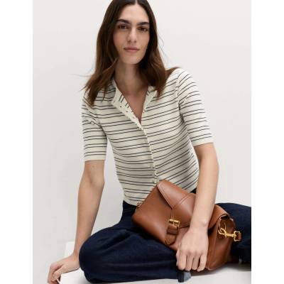 Marks & Spencer Съкратен раиран кардиган с V-образен разрез Marks & Spencer военноморска синя Marks & Spencer | Sin | ЖЕНИ | S