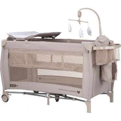 Chipolino Бебешка преносима кошара Chipolino - Бела, тирамису (KOSIB0252TR)