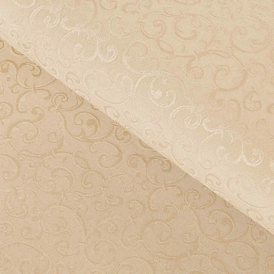 Teflónová látka na obrusy TF-092 Ornamenty - béžová light - šírka 160 cm