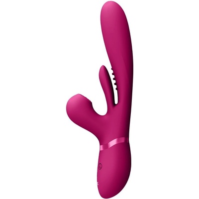 VIVE Kura Thrusting G-Spot with Flapping Tongue and Pulse Wave Stimulator Pink