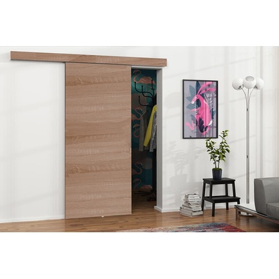 VILEN DOOR Posuvné dveře na stěnu MALIBU Dub Sonoma 76 x 205 cm – Zboží Mobilmania