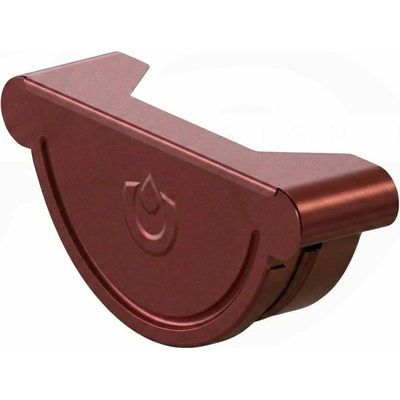 Krop Čelo polkruhového žľabu oceľový 333 mm systém 150 RAL 3009 Oceľovo červená